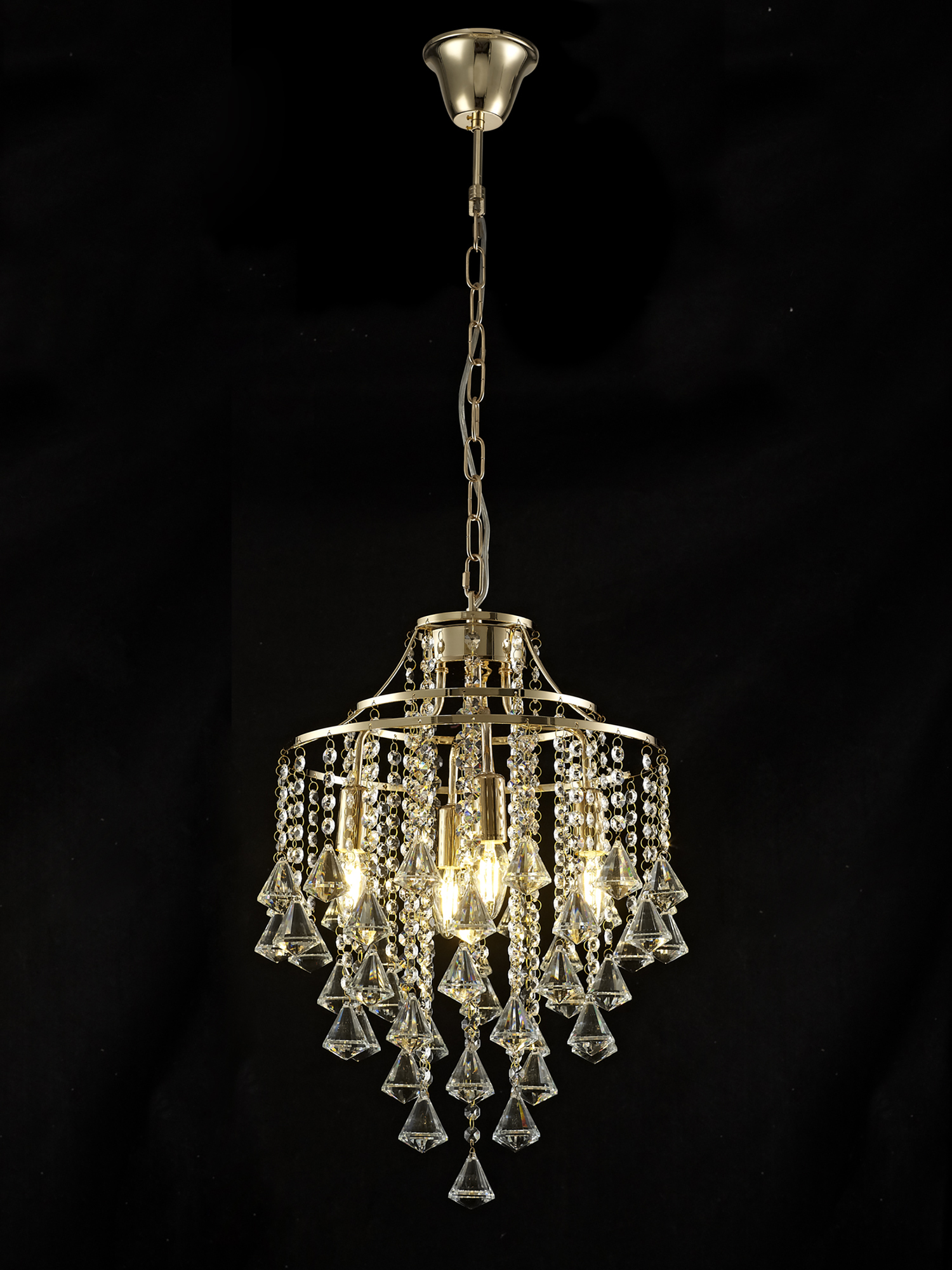 IL32771  Inina Crystal Pendant 4 Light French Gold